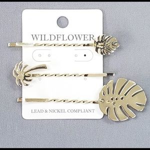 Gold Palm Tree Hair Pins